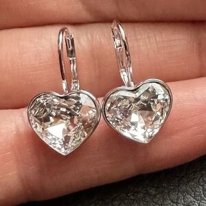 HEART ❤️, Authentic Swarovski Heart Bella Drop Earrings, White, 5687414. BNIB.